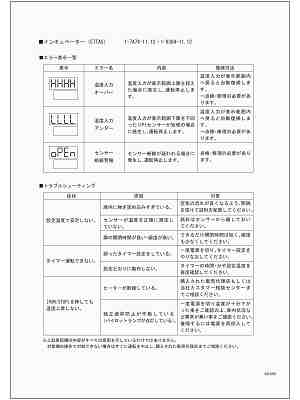 エラー表示一覧・トラブルシューティング